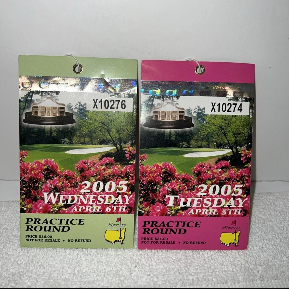 Masters Golf Tournament 2005 Practice Round Tickets Tiger Woods